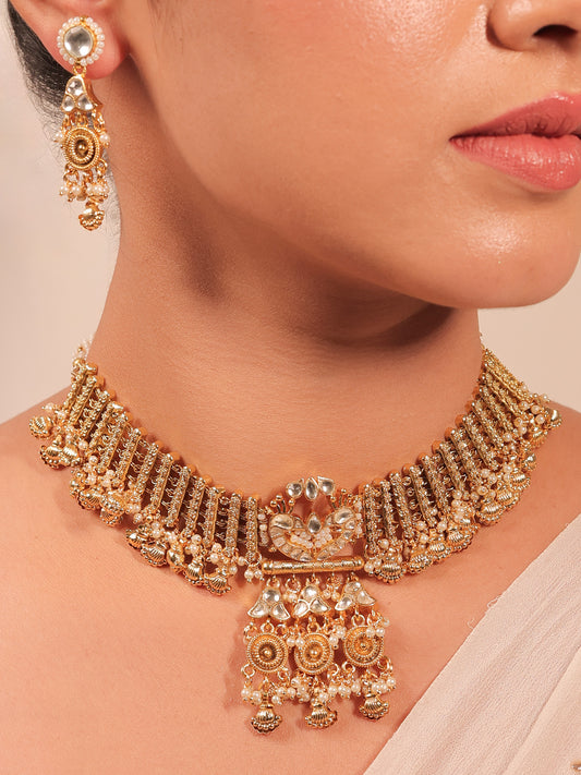 Aadishri White Kundan Choker Set
