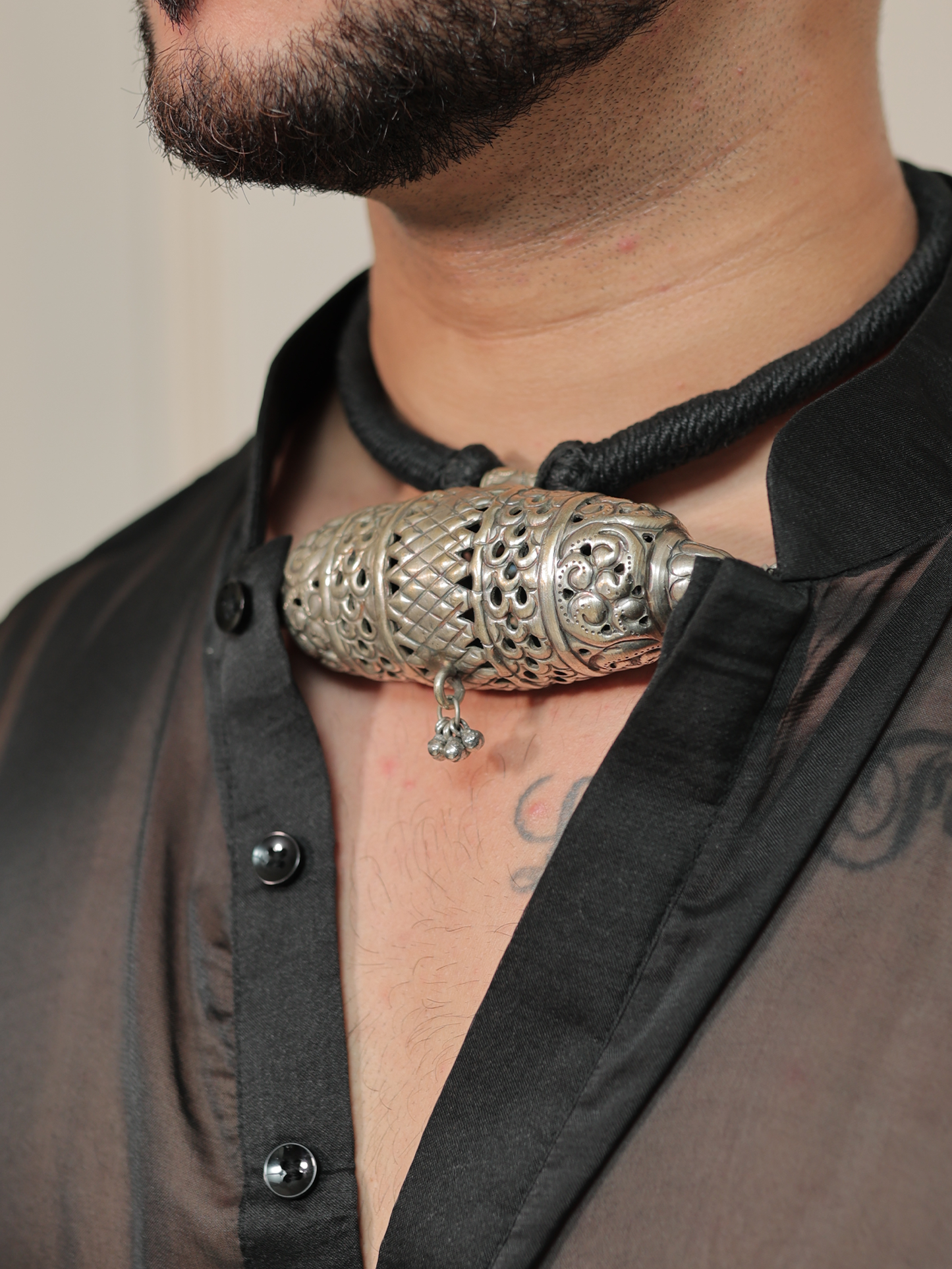 Anil Garba Black Kurta.