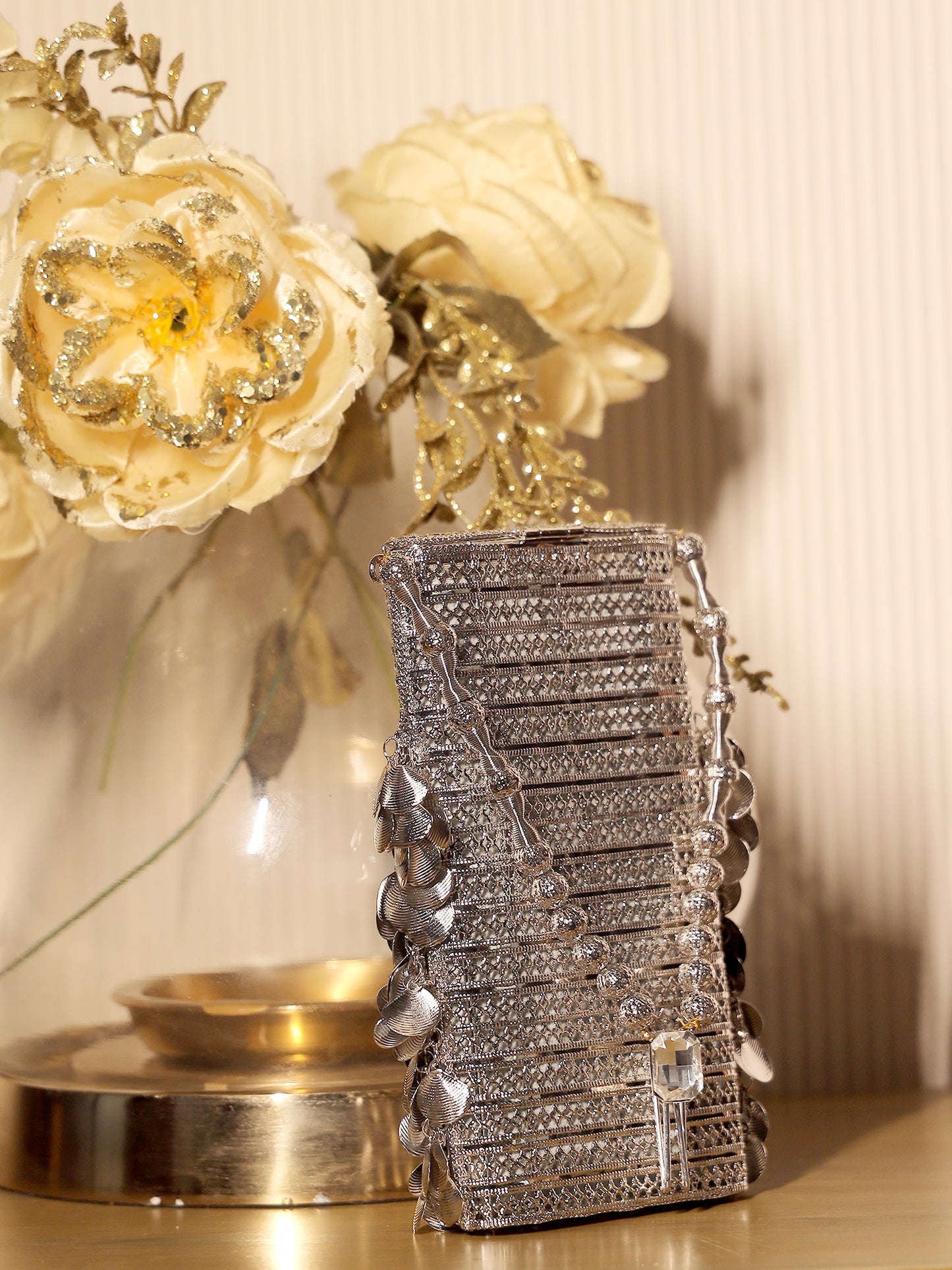 Vanika Silver Mobile Pouch