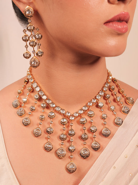 Supriya White Kundan Necklace Set
