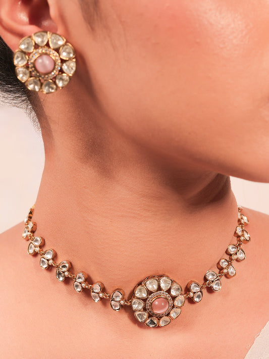 Bharati Baby Pink Kundan Choker Set