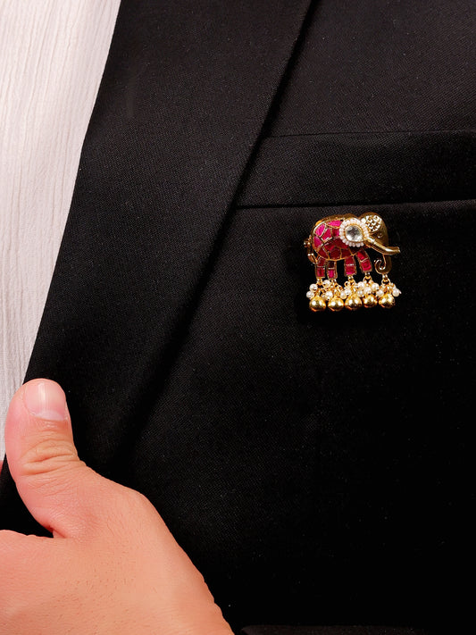Charity Ruby Elephant Brooch