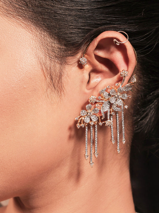 Reha White American Diamond Earrings