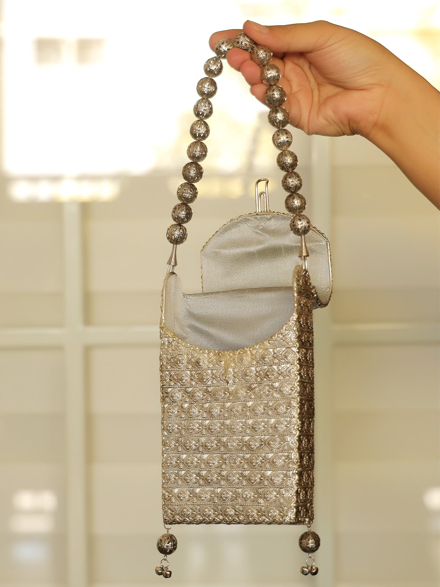 Kangna Ruby Silver Mobile Pouch