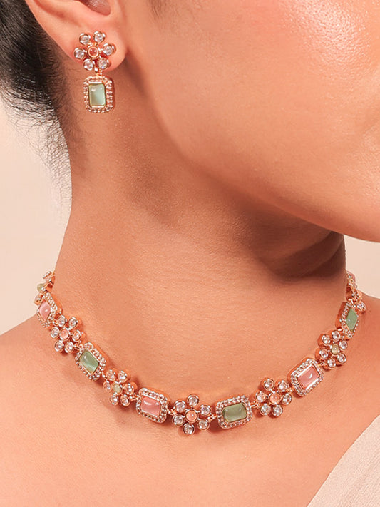 Janki P & G American Diamond Necklace Set