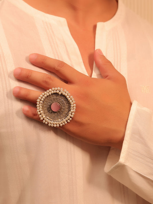 Shireen Baby Pink Men's Finger Ring