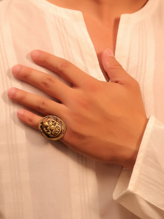 Magda Golden Tribal Finger Ring