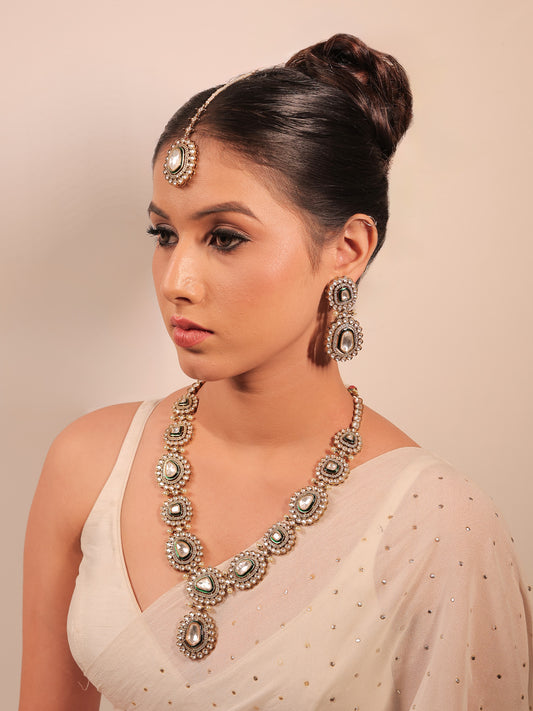 Sunidhi Green Polki Necklace Set