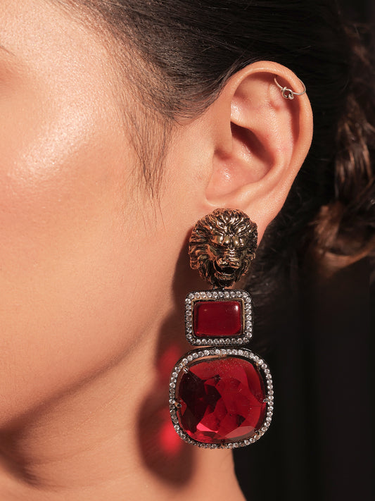 Amaris Maroon Victorian Earrings