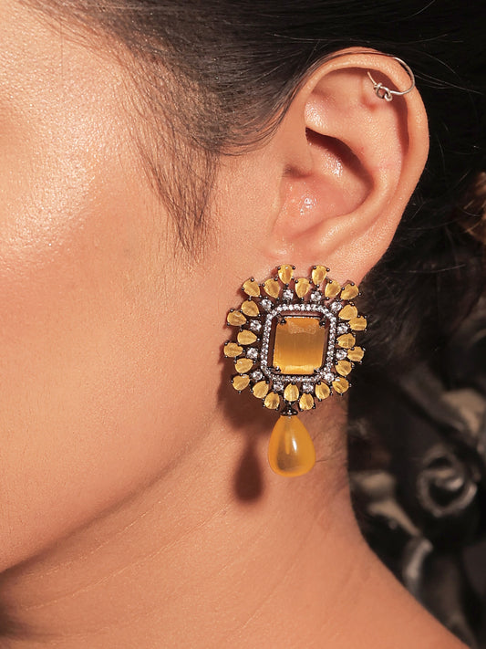 Ishrat Yellow Victorian Earrings