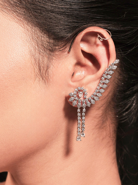 Suhasini White American Diamond Earrings
