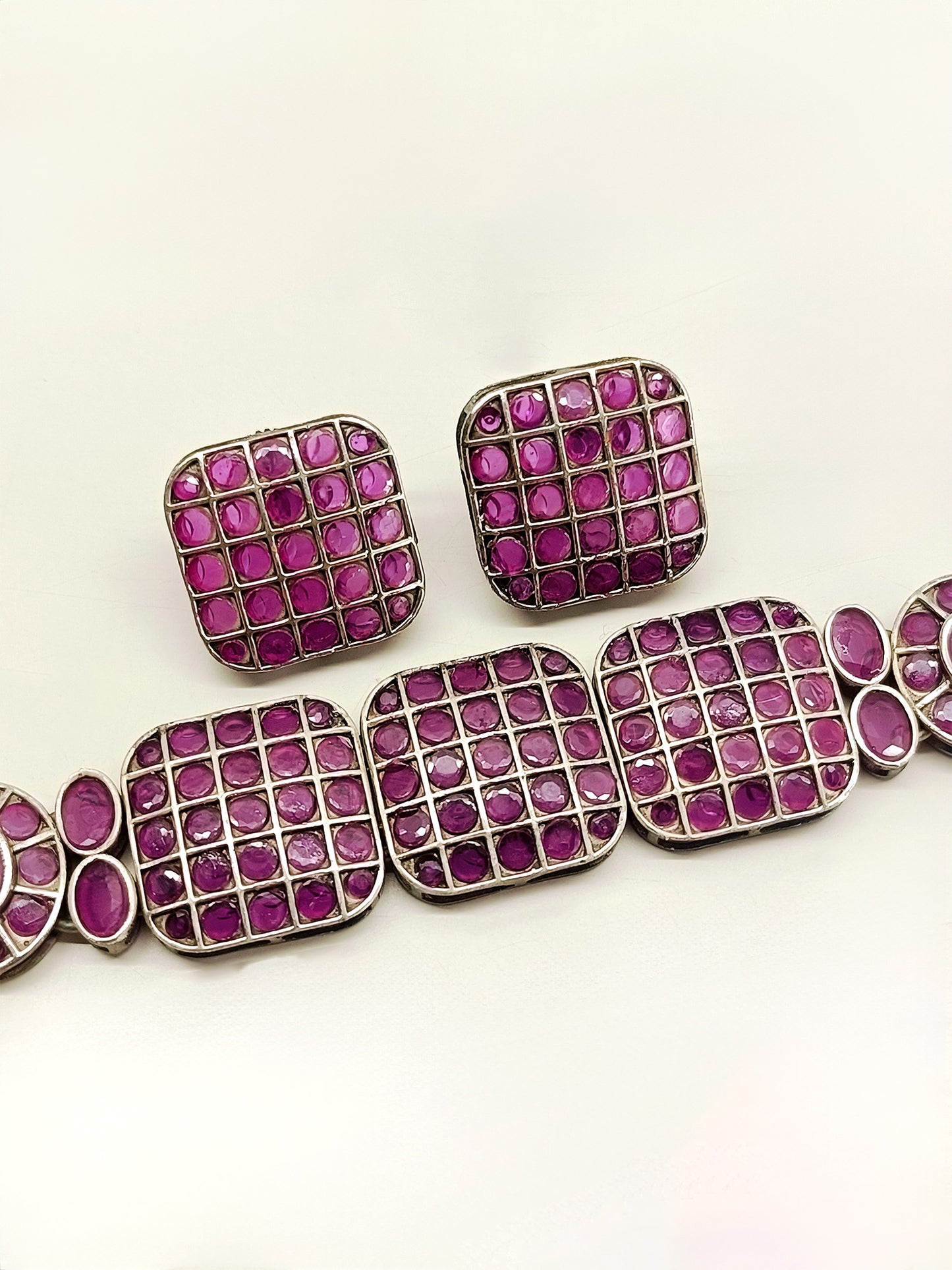 Irza Majenta Oxidized Choker Set