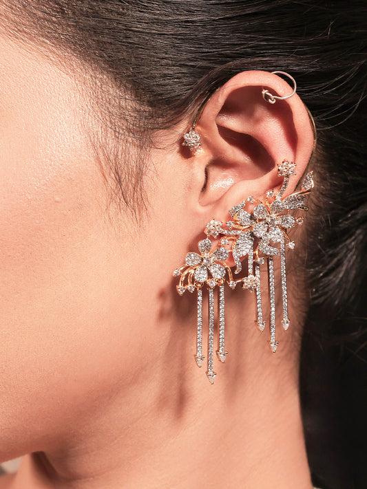 Reha White American Diamond Earrings