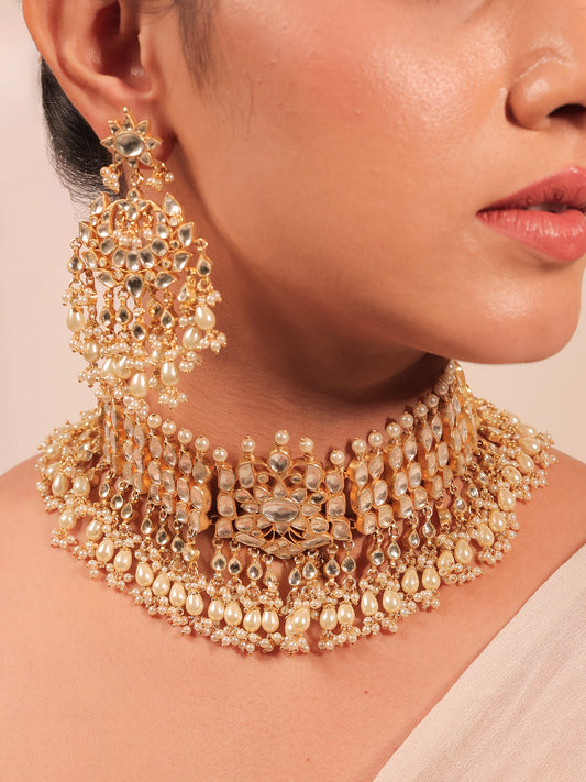Dawn White Paachi Kundan Choker Set