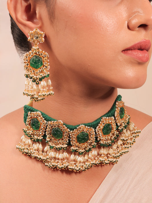 Sathiya Green Kundan Choker Set