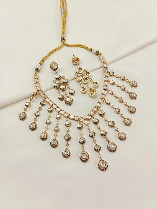 Supriya White Kundan Necklace Set