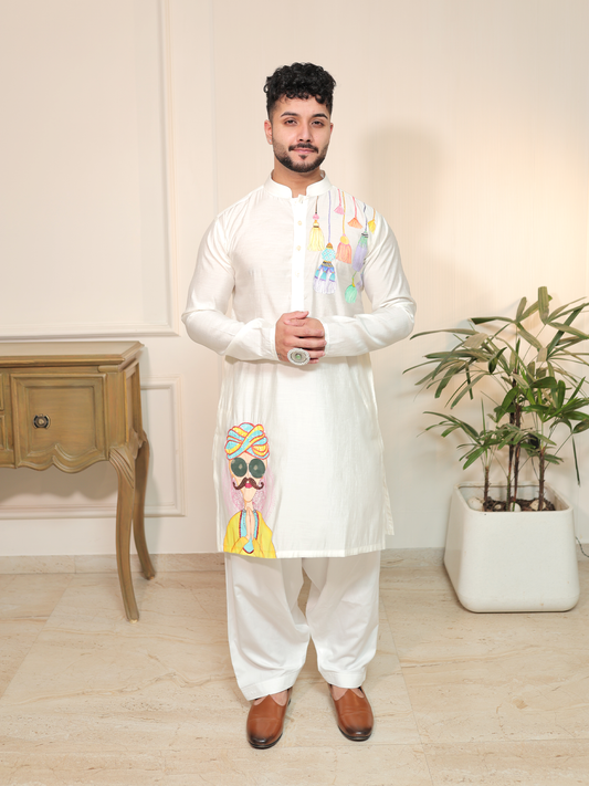 Krishav Garba Banna-sa Kurta Set.