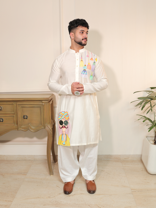 Krishav Garba Banna-sa Kurta Set.