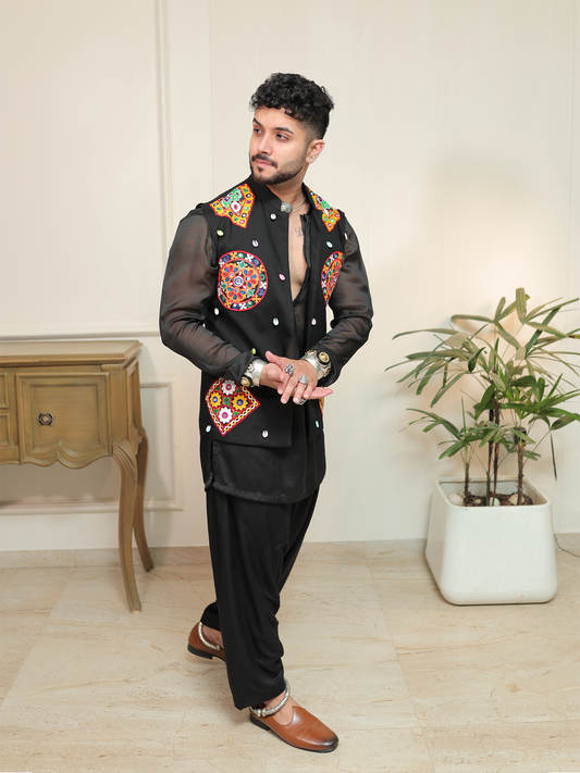 Nirmay Garba Midnight Beats Jacket Set.