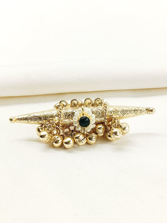 Hita Green Oxidized Finger Ring