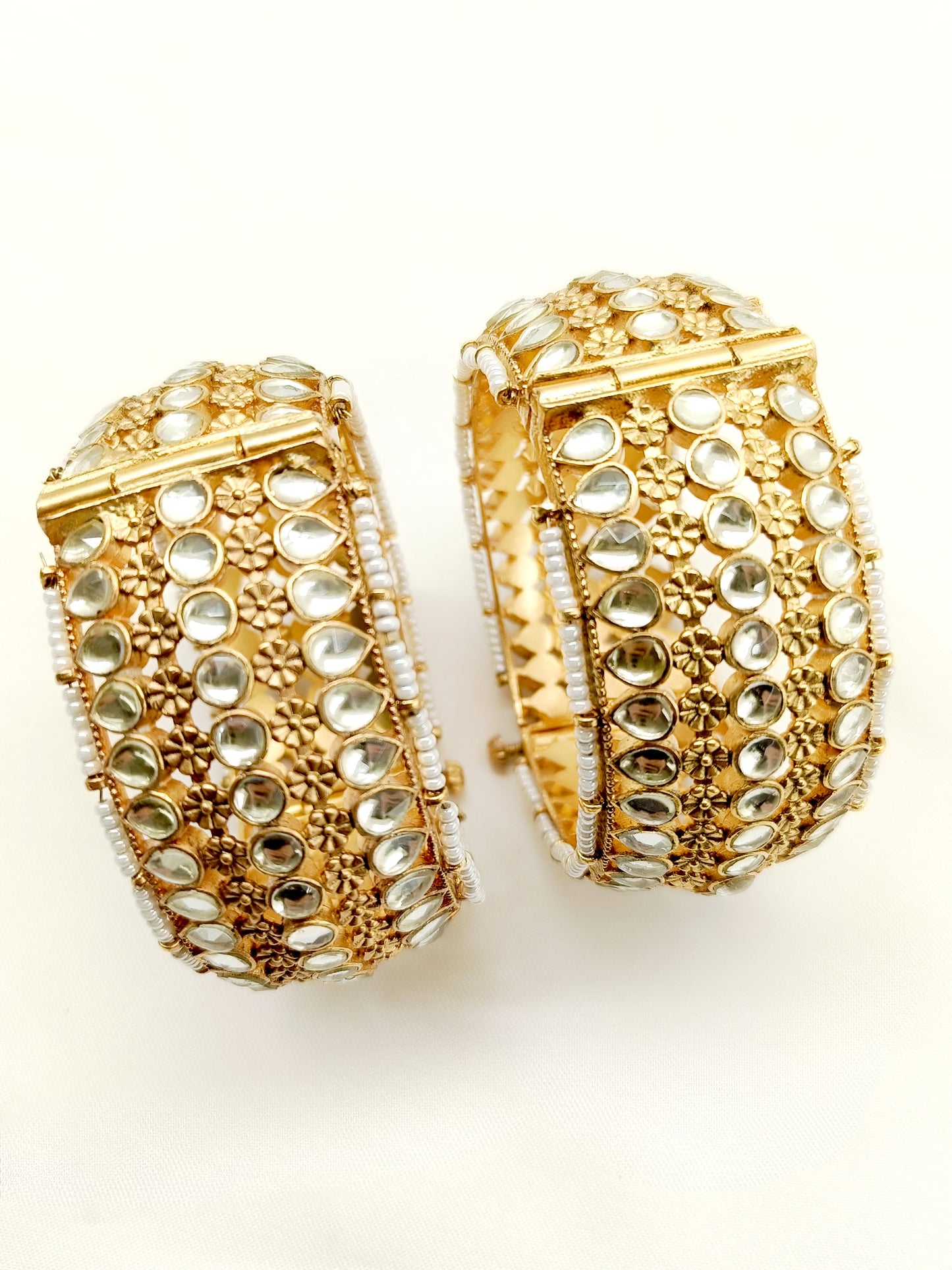 Amita White Kundan Kada Set Of 2