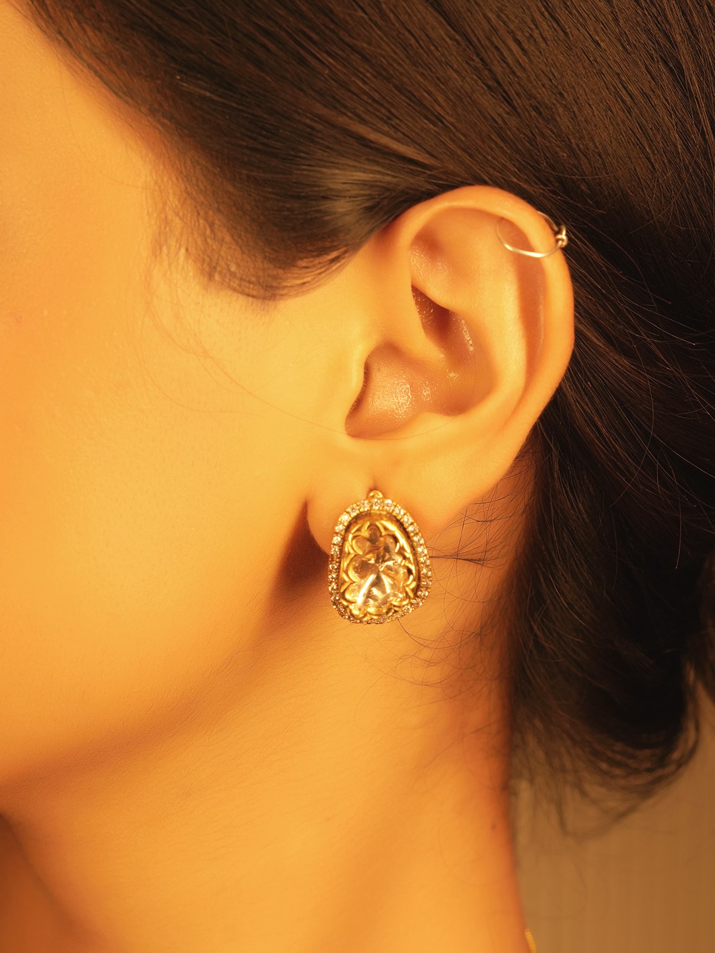 Delja 92.5 Silver Moissonite Pendant Set