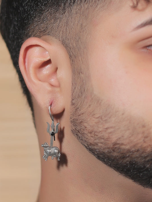 Aaditya Black Men's Earring