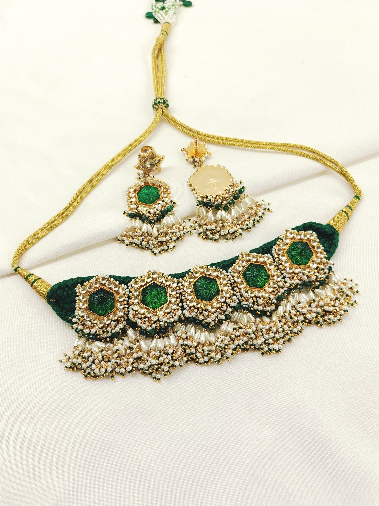 Sathiya Green Kundan Choker Set