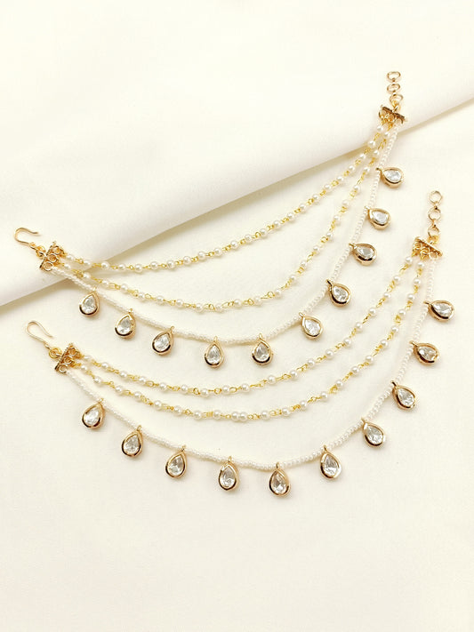 Chameli White Traditional Ear Chain.
