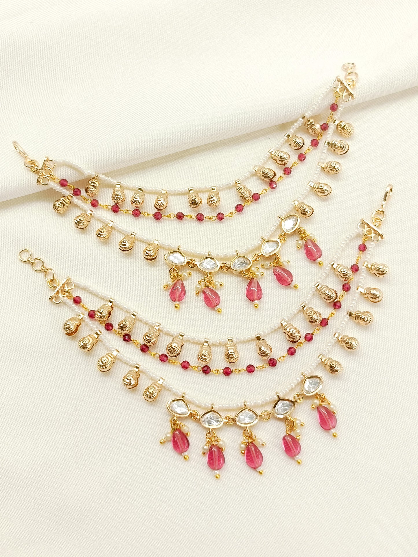 Rukmani Majenta Traditional Ear Chain.
