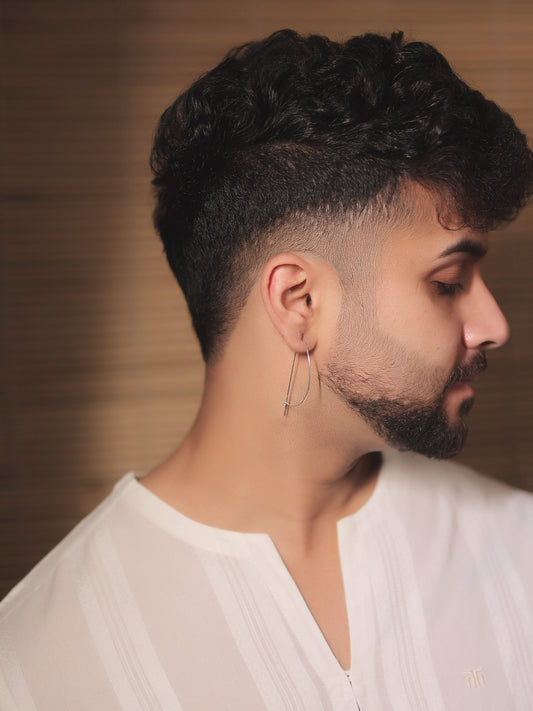 Sargun Silver Men's Earrings