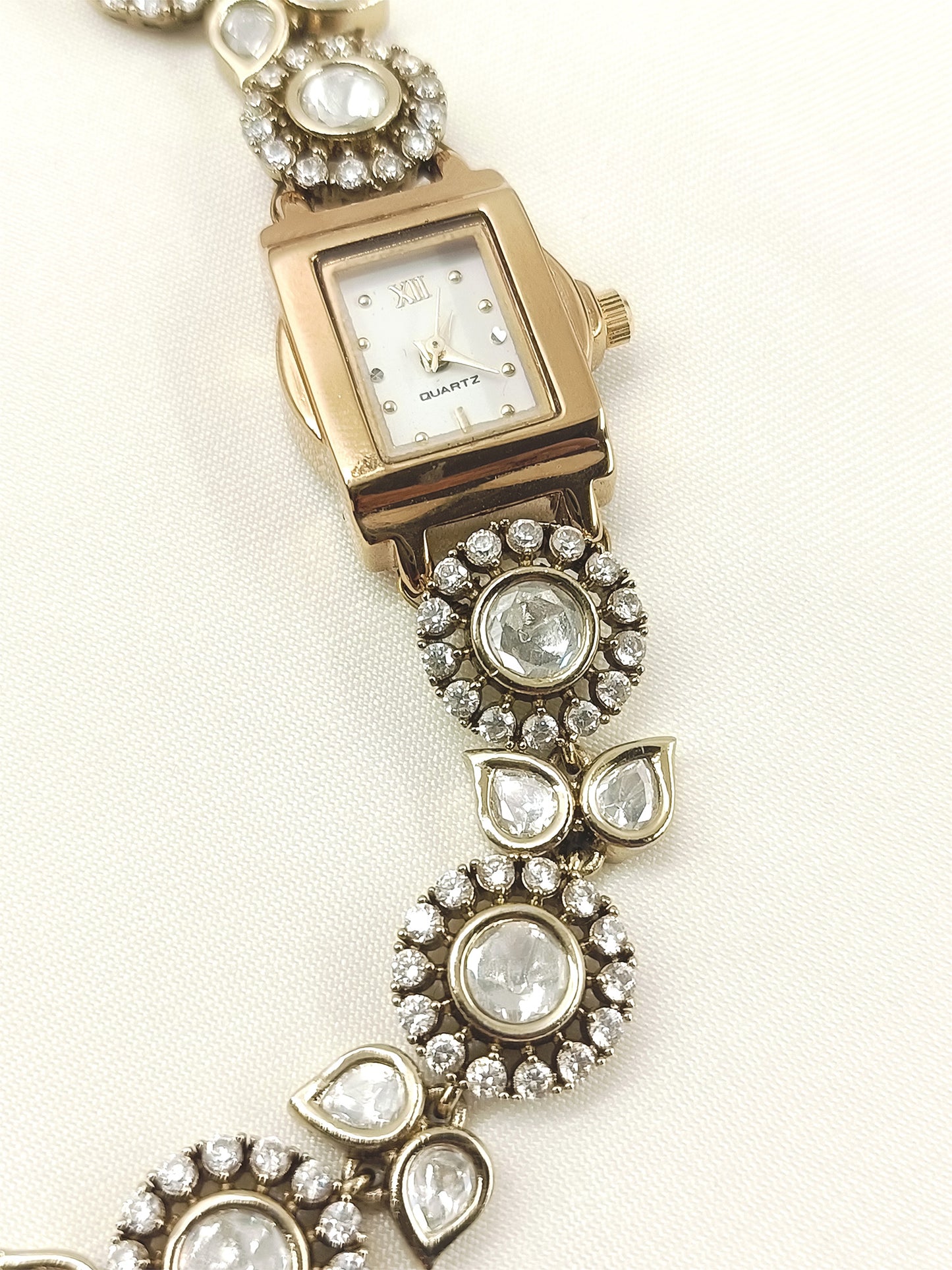 Nazla's Polki AD Stone Watch