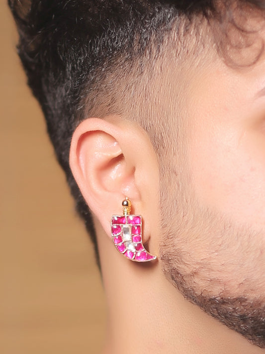 Aaloka Ruby Men's Earring