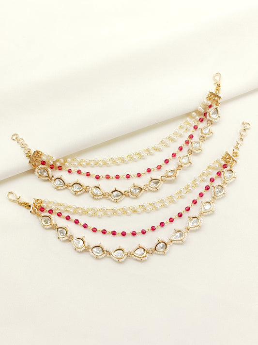 Gautami Majenta Traditional Ear Chain.