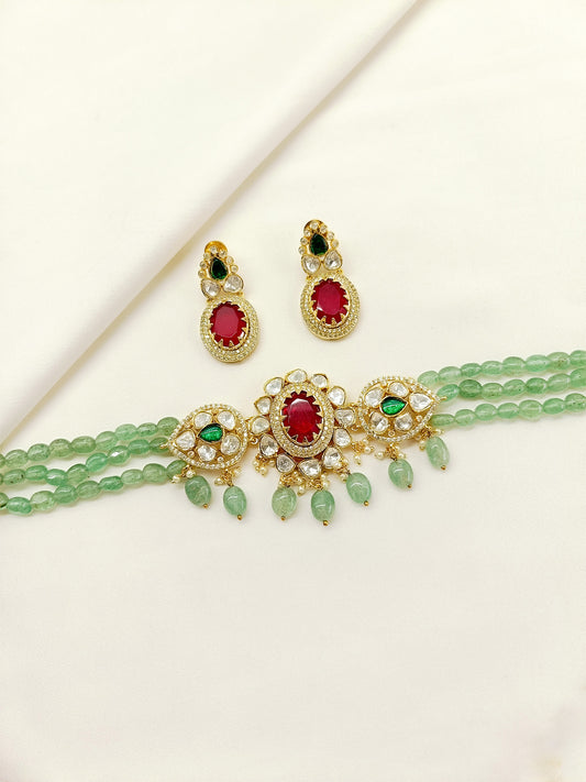 Wardeen R&G Kundan Choker Set