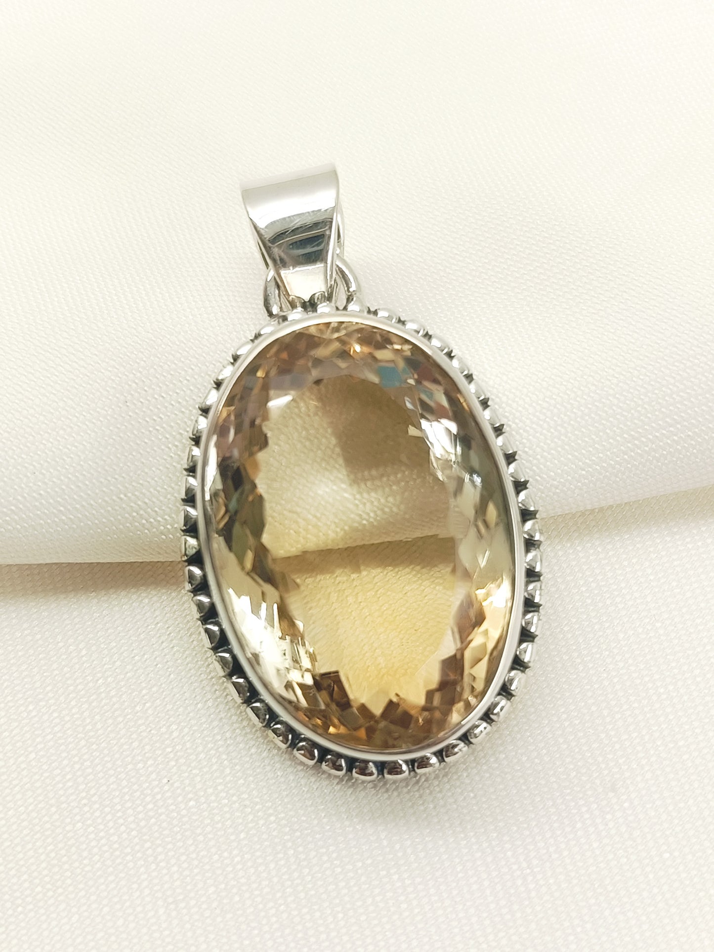 Parvya Yellow 92.5 Silver Citrine Stone Pendal