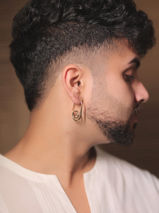 Ravik Golden Men's Earrings