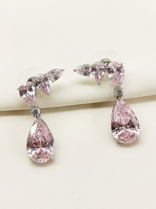 Ruval Baby Pink American Diamond Earring