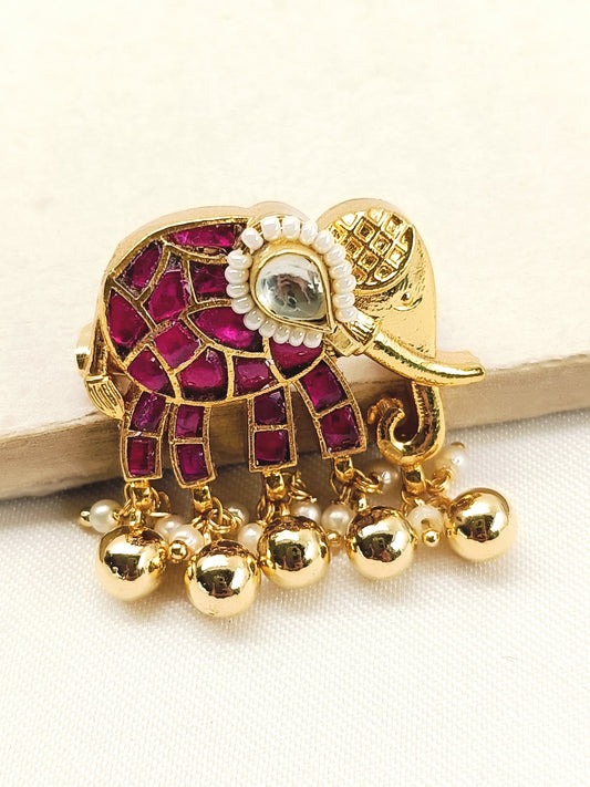 Charity Ruby Elephant Brooch