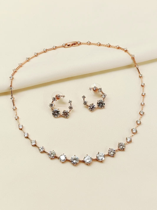 Laney Rose Gold American Diamomd Necklace Set