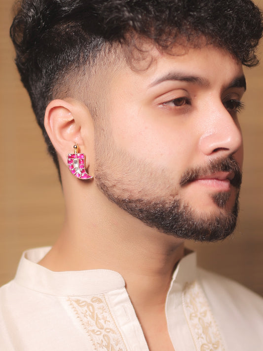 Aaloka Ruby Men's Earring