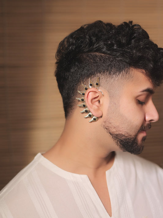 Surbh Black Men's Earcuffs