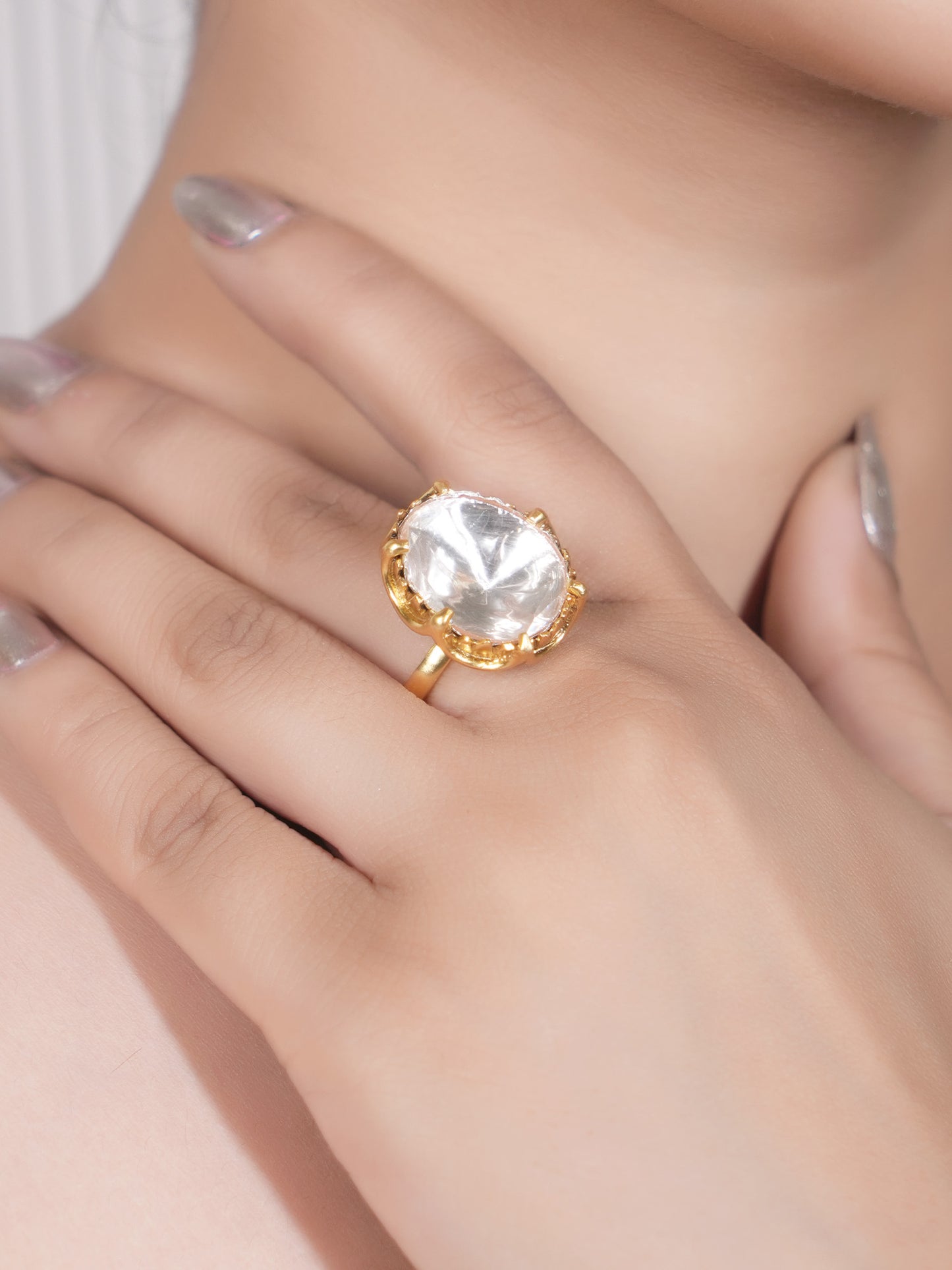 Vinia 92.5 Silver Moissonite Finger Ring