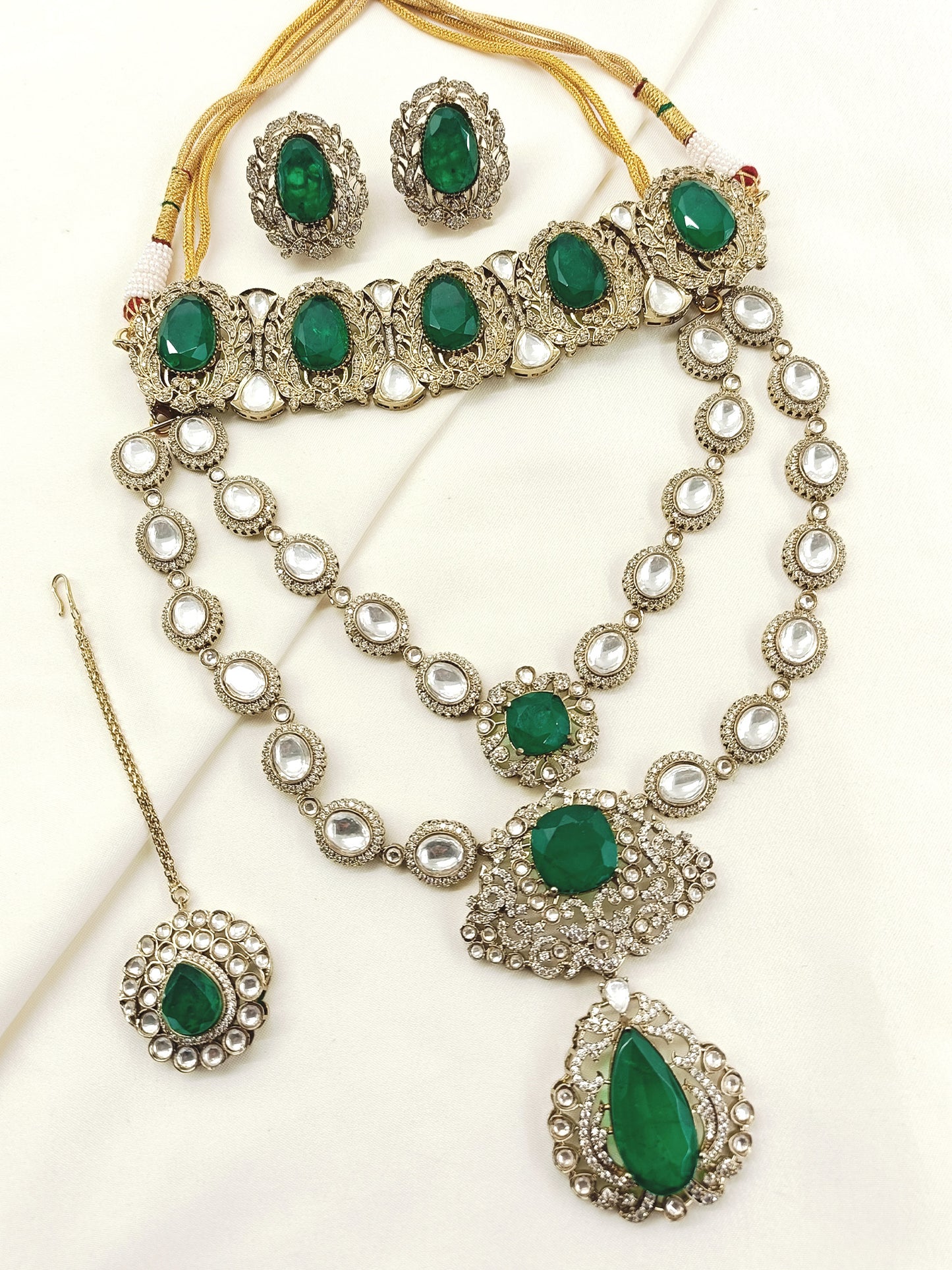 Deepshikha Green Victorian Bridal Set