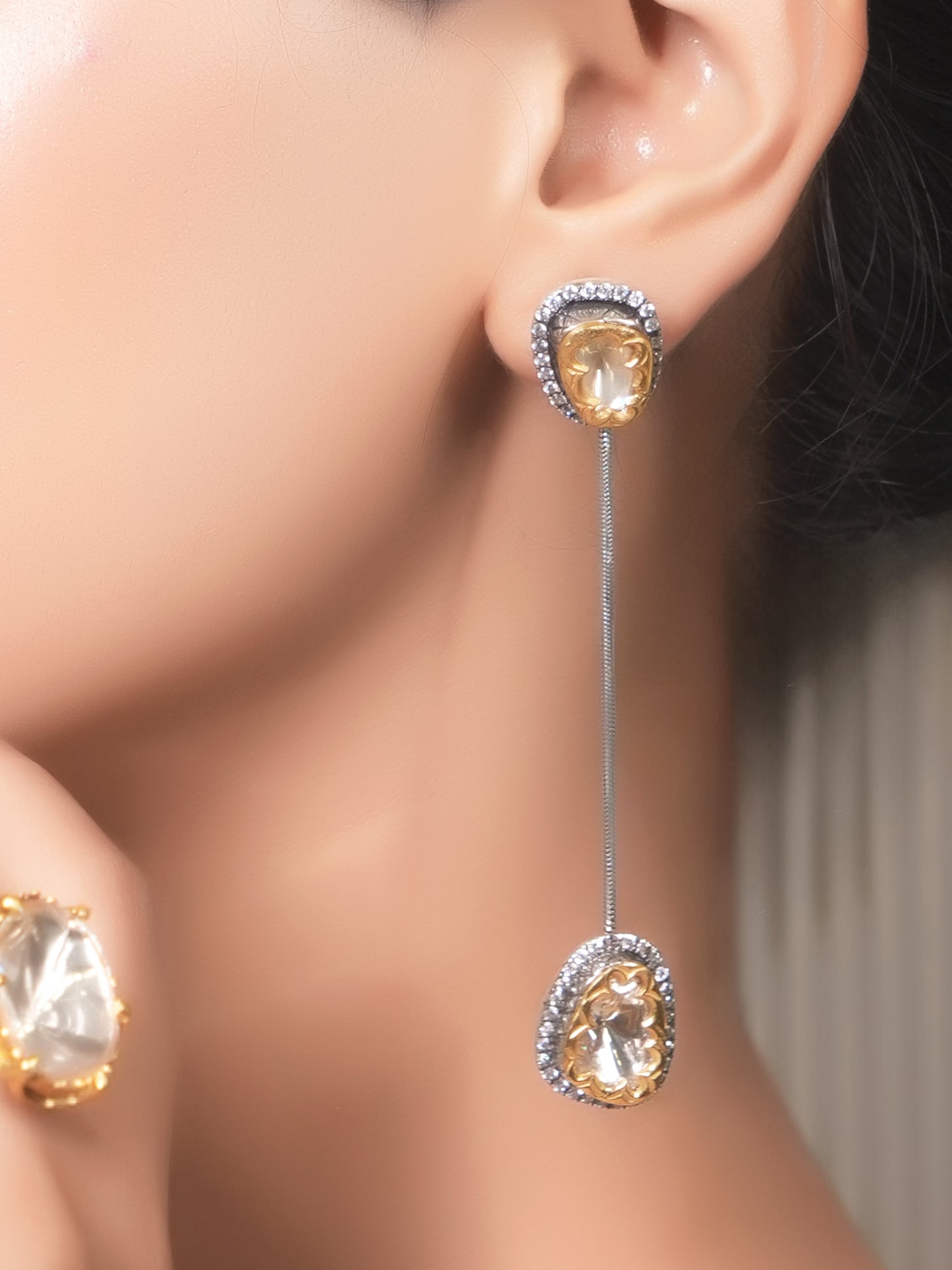 Nizami 92.5 Silver Moissonite Earring