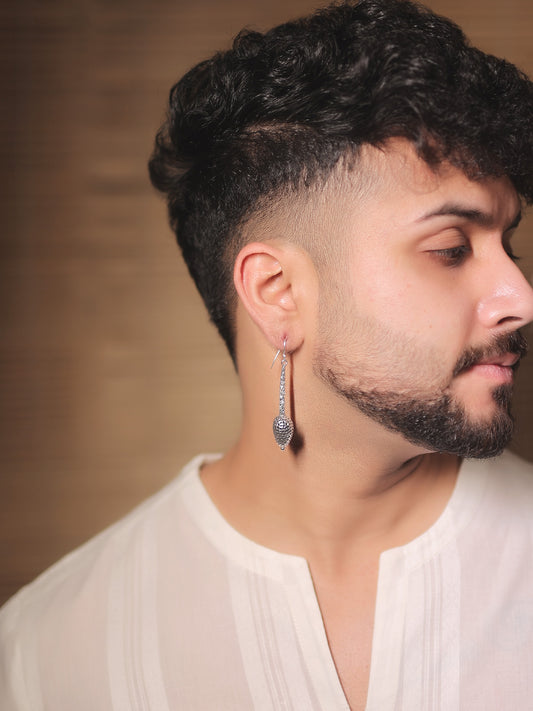 Bhumik Silver Men's Earrings