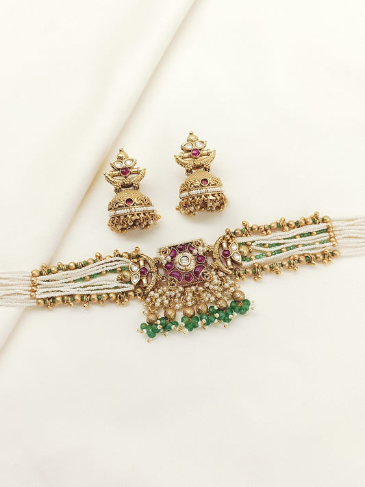 Gahana R&G Antique Choker Set