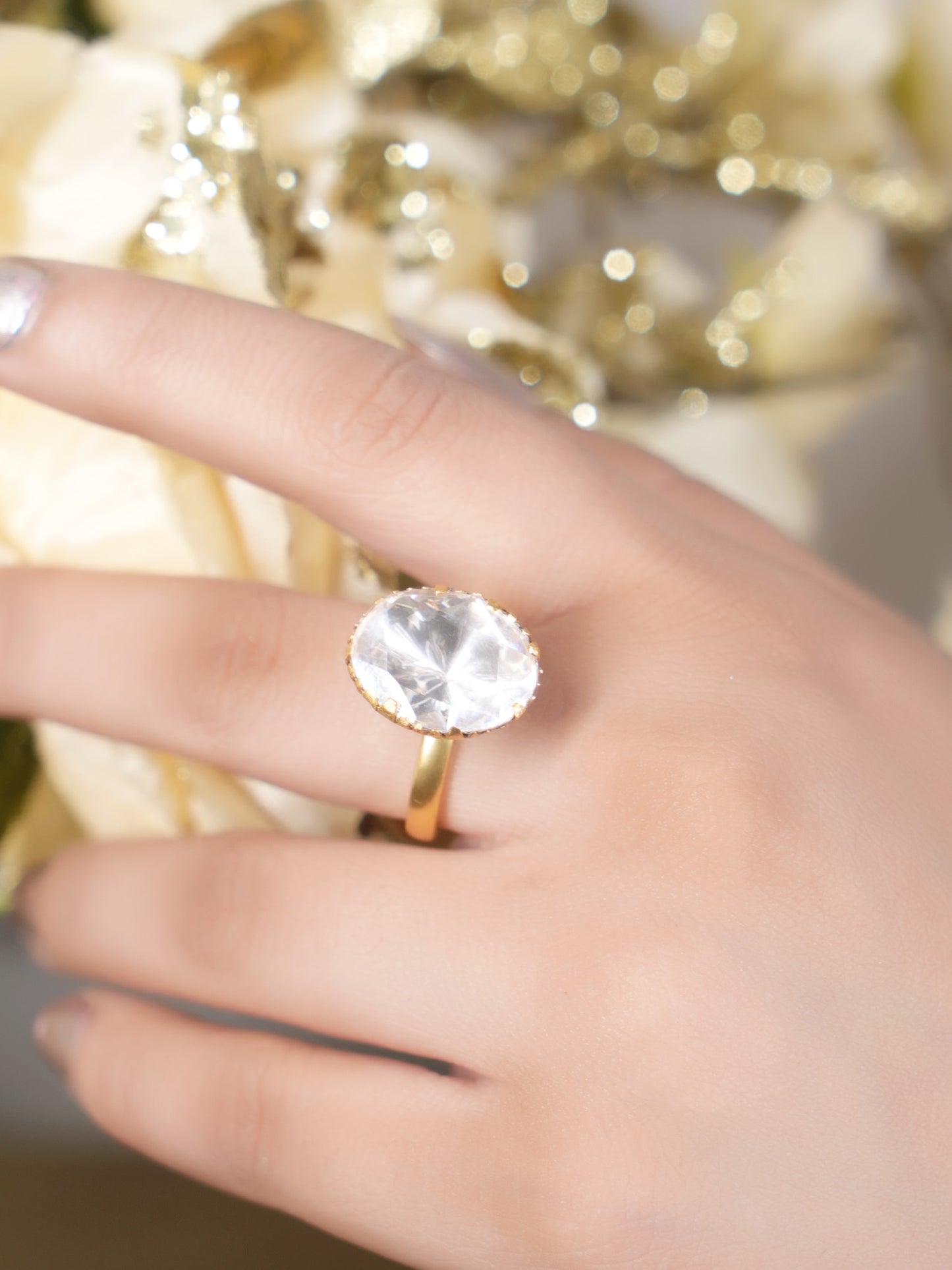 Amrita 92.5 Silver Moissonite Finger Ring