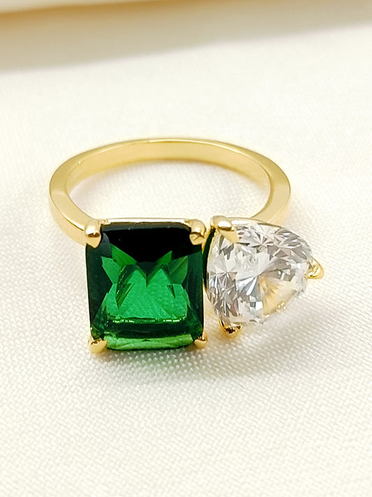 Gauhar 92.5 Silver Swarovski Stone Finger Ring