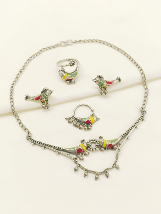 Ritvi Oxidized Combo Set In Multi Colour